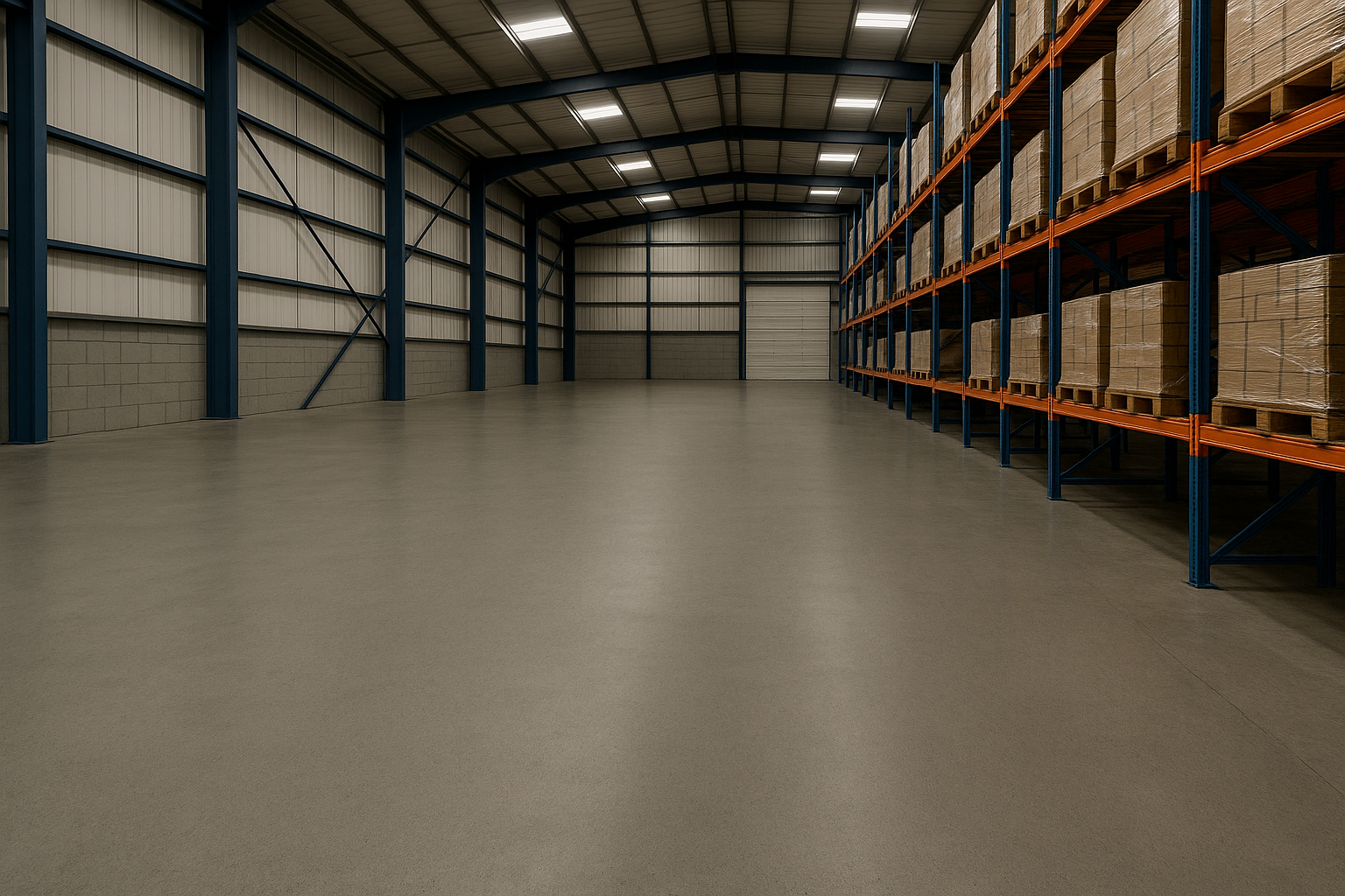 Power floated concrete floor finish